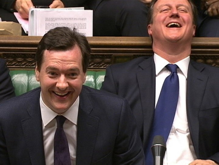 Chancellor George Osborne, left, and David Cameron in the House of Commons